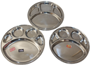 Stainless Steel Round 5 Compartment Dinner Thali Plate 12"