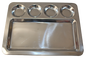 Stainless Steel Rectangle Dosa Thali / Saravana Plate 5 Compartments 16.5"