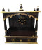 Traditional Small Wooden Mandir for Home in Dark Brown & Gold - 10"- LI46