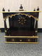 Traditional Small Wooden Mandir for Home in Dark Brown & Gold - 15"- LI44
