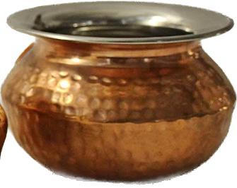 Copper Hammered Punjabi Handi (Serving Bowls) in 3 sizes