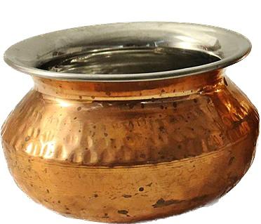 Copper Hammered Punjabi Handi (Serving Bowls) in 3 sizes