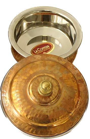Copper Hammered Handi with Lid - 3 Sizes