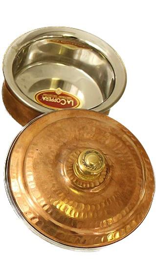 Copper Hammered Handi with Lid - 3 Sizes