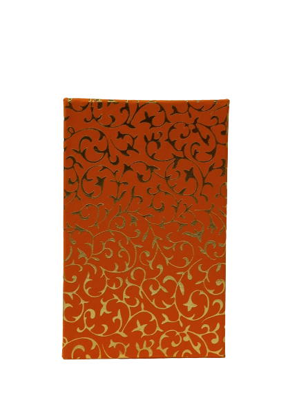 Beautiful Decorative Orange Empty Sweet Boxes with Gold Leaf Pattern - 1/4 Kg