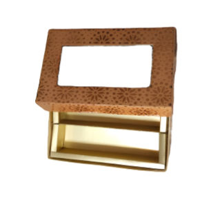 Peach-Colored Indian Sweet Boxes with 2 Compartments - 1/4 Kg Size - Outer: 7" x 4.5" x 1.75", Inner: 6.75" x 4.25" x 1.51"