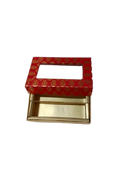 Red-Colored Indian Sweet Boxes with 2 Compartments - 1/4 Kg Size - Outer: 7" x 4.5" x 1.75", Inner: 6.75" x 4.25" x 1.51"