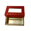 Red-Colored Indian Sweet Boxes with 2 Compartments - 1/4 Kg Size - Outer: 7" x 4.5" x 1.75", Inner: 6.75" x 4.25" x 1.51"