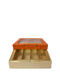 Orange-Colored Indian Sweet Boxes with 4 Compartments - 1/2 Kg Size - Outer - 7.5" x 7.5" x 1.75" Inner - 7.25" x 7.25" x 1.50"