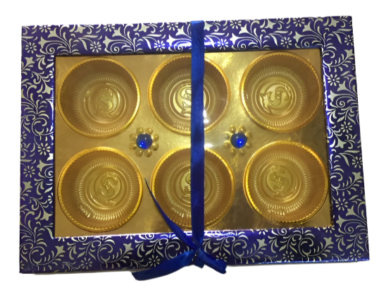 Blue 6 Partition Dry Fruit Box