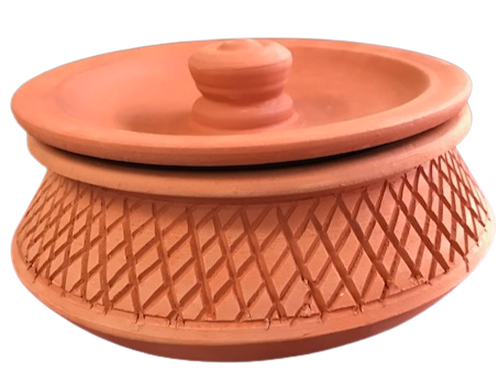 Clay Cooking Handi, Undhiyu / Biryani / Curry Making Earthen Pot (Matla) 8"