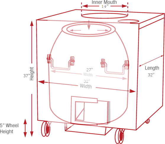 Commercial Restaurant Tandoor Oven | Authentic NSF Certified 34"X34"X37"